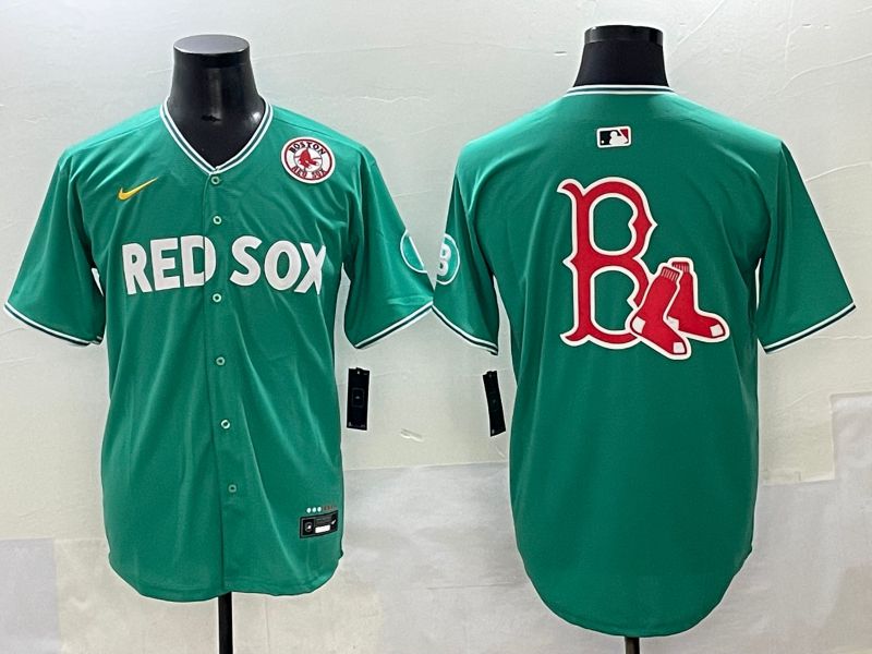 Men 2025 Boston Red Sox Blank Green Joint Name Nike MLB Jersey style 9->boston red sox->MLB Jersey